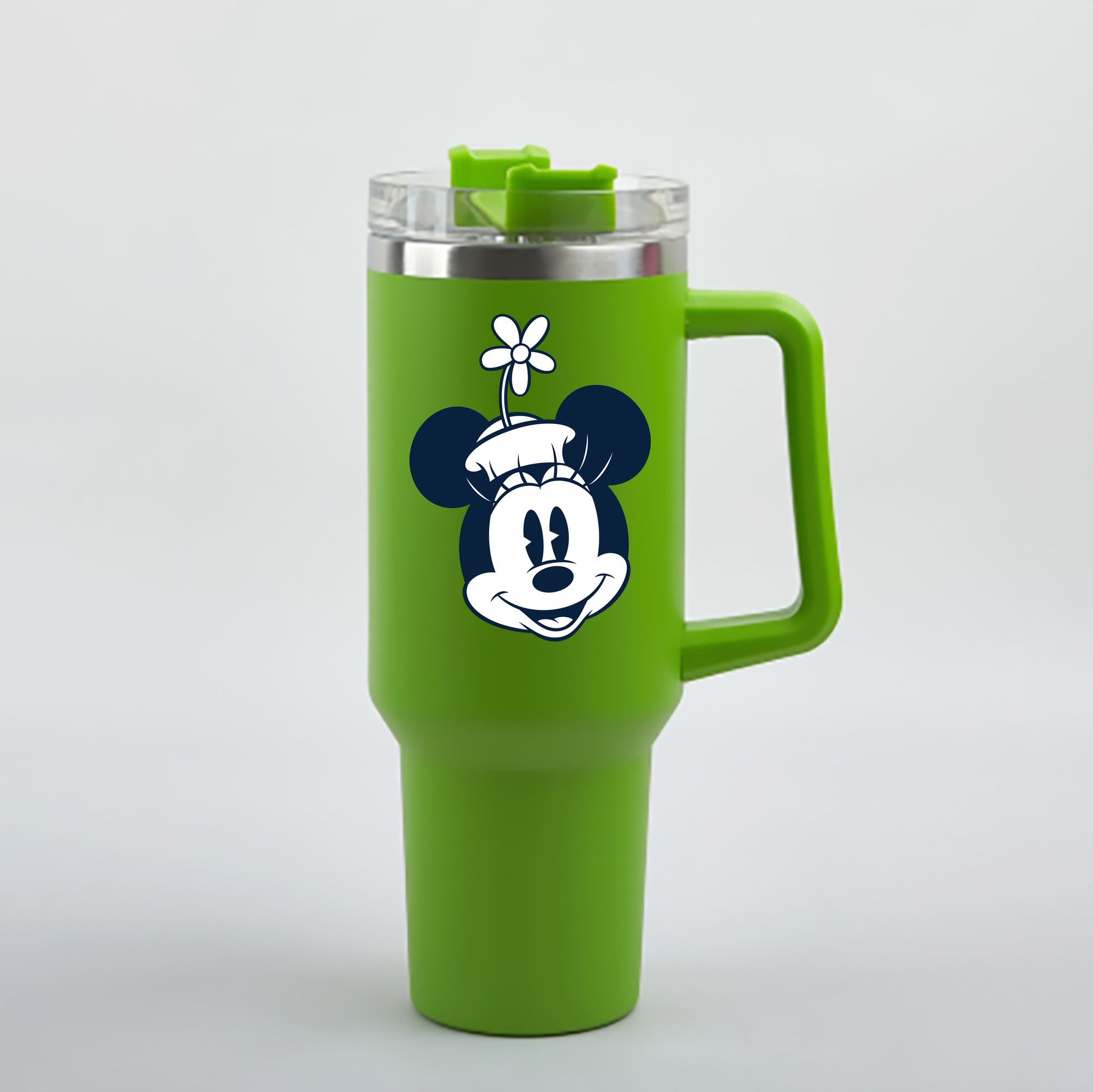 （画像用） ミッキーマウス Mickey Mouse 1200mL車用タンブラー - クリスタルステッカー（プラスチックストロー付き）